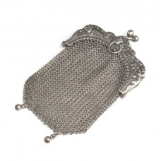 porte-monnaie chatelaine Victorian, din argint. Franta cca 1880